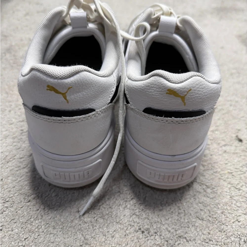 Puma Smash Platform V3 Women’s Size 10 – White/Black/Gold Leather Sneakers
